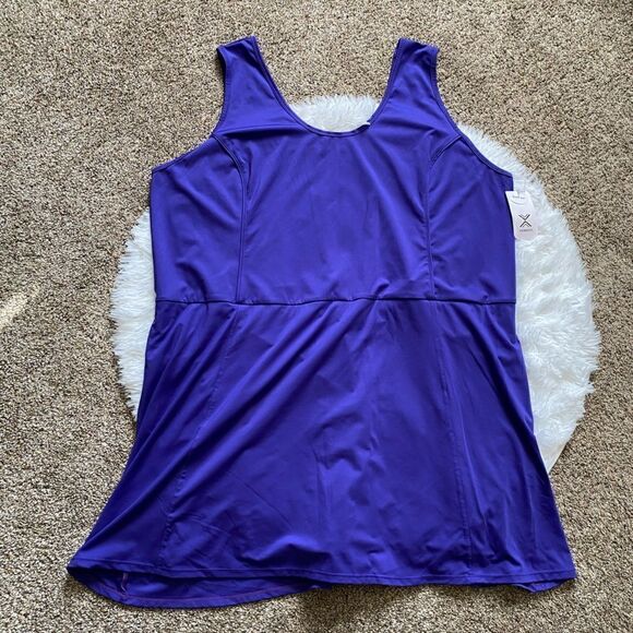 Xersion Quick Dri Active Tennis Dress Wicking Purple New Shorts Under Plus Sz 3X - Picture 1 of 8